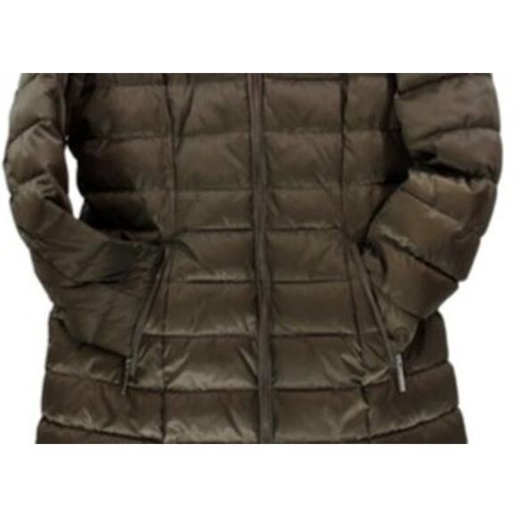 Laundry by Shelli Segal Quilted Pillow Collar Puffer Coat in Taupe Size Med - Picture 4 of 16